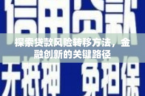 龙胜探索贷款风险转移方法，金融创新的关键路径